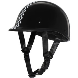 TRIANGLE Half Shell Helmet Motorcycle for Adults Men German Style Scooter Moped Motorcycle Helmet, Open Face Meet Dot Approved.