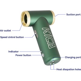 KiCA Jetfan 2.0 Electric Air Duster for Computer/Keyboard/House Cleaning/Camera Lens/Camping/BBQ/Car/Barbershop/Hair Drying,100000RPM,Upgraded Nozzle/BatteryLife,Air Can Substitute Tool-Red