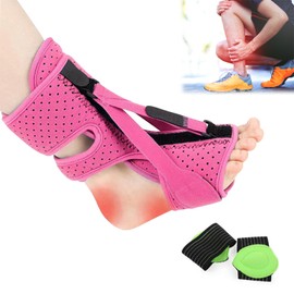 Plantar Fasciitis Night Splint Set, 3 Adjustable Straps Foot Splint, Metatarsal Night Splint, Plantar Fasciitis Clips, Foot Bandage with 2 Arch Supports for Plantar Fasciitis, Flat Feet Achilles