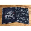 Handmade Xmas Chalkboard Snowflake Front/Back Cover Set 4 use w
