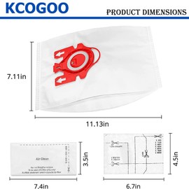 20Pack FJM vacuum Cleaner bags Replacement for Miele Compact C2 Compact C1 Complete C1 S241 S290 S300i S500 S700 S4 S6 Series - Replaces Part#10123220