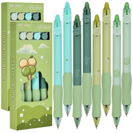 Linkgood Erasable Ballpoint Pen, Pack of 8 Rollerball Pens, Erasable Pens Set, Retractable Eraser Pen, Erasable Gel Pen for Children, Gift, School / Office Supplies (0.5 mm Blue)