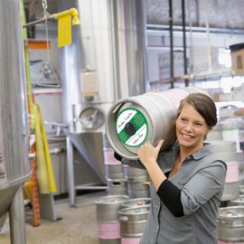 Keg Ring Collar, 6.5" Diameter with 2.25" Cutout, Paperboard, for Keg Labeling (White Black)