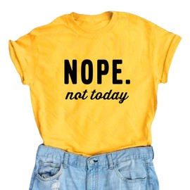 YITAN Women Cute Graphic T Shirts Teen Girls Summer Funny Tops Yellow Small