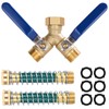Dalmbox Garden Hose Splitter 2 Way With Long Handle, Garden