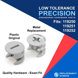 ReplacementScrews Metal Cam Lock Nuts Compatible with IKEA Parts 119250, 119251, 119252 (KALLAX, BRIMNES etc) Replaces Plastic Cams (Pack of 12)