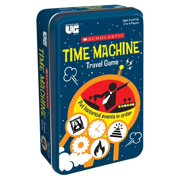 Scholastic Time Machine Travel Card Game in Tin Educational Historical Events for Ages 8 and up