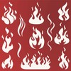 Flames Stencil, 4.5 x 4.5 inch - Fire Flame Smoke