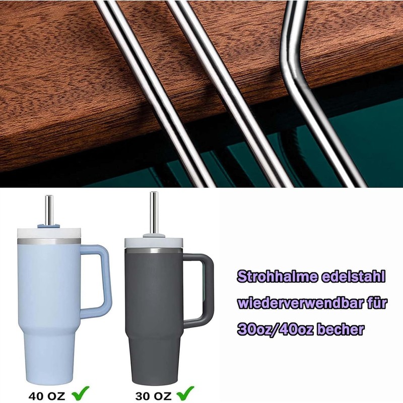 FLEXNOVA 8 cannucce in acciaio inox, 30 cm, riutilizzabili, spazzole