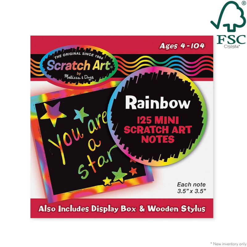 Melissa & Doug Scratch Art Rainbow Mini Notes (125) With