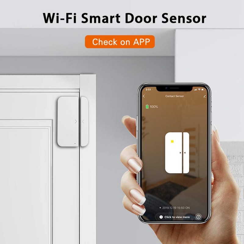WiFi Door Sensor, WiFi Door Alarm Window Sensor Detector Smart