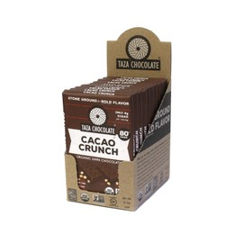 Taza Chocolate Organic Amaze Bar 80% Stone Ground, Cacao Crunch, 2.5 Ounce (10 Count), Vegan