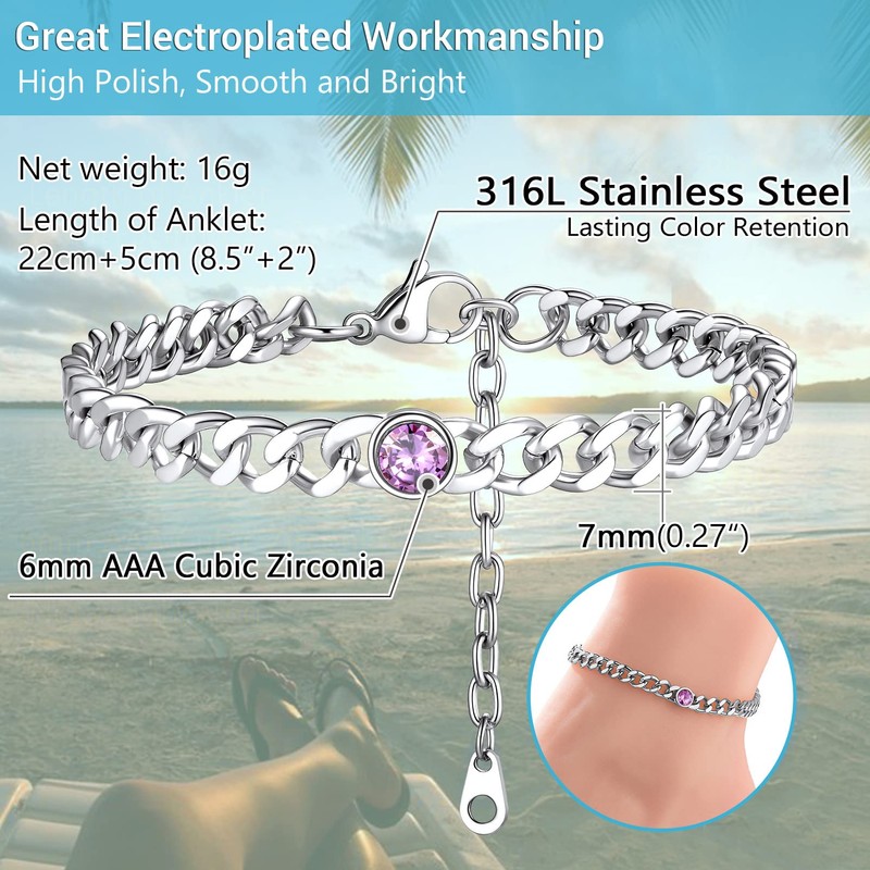 PROSTEEL Gold Anklets Adjustable Ankle Bracelets Anklet for Women Stainless