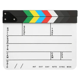 30x25CM Acrylic Movie Clapperboard Professional Director Action Clap Film Photography Tool(Colorful Stripe White Board（PAV1CWE4） )