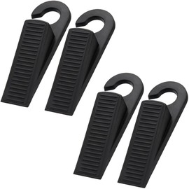 Door Stopper, Strong Fixation, Indoor, Entrance Door Stop, Anti-Slip, Highly Durable Rubber Sole, Stopper with Hook, Door Stopper, Convenient Storage, Perfect for Home Hostel and Office Entrances (Set of 4)