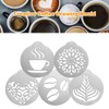 Set of 5 Stainless Steel Latte Art Templates for Cappuccino
