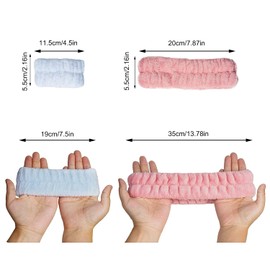 Spa Face Headband Wrist Wash Band Set, Microfibre Face Makeup Headbands, Wrist Wash Band, Absorbent Sweatband, Face Band for Make-Up, Pack of 12