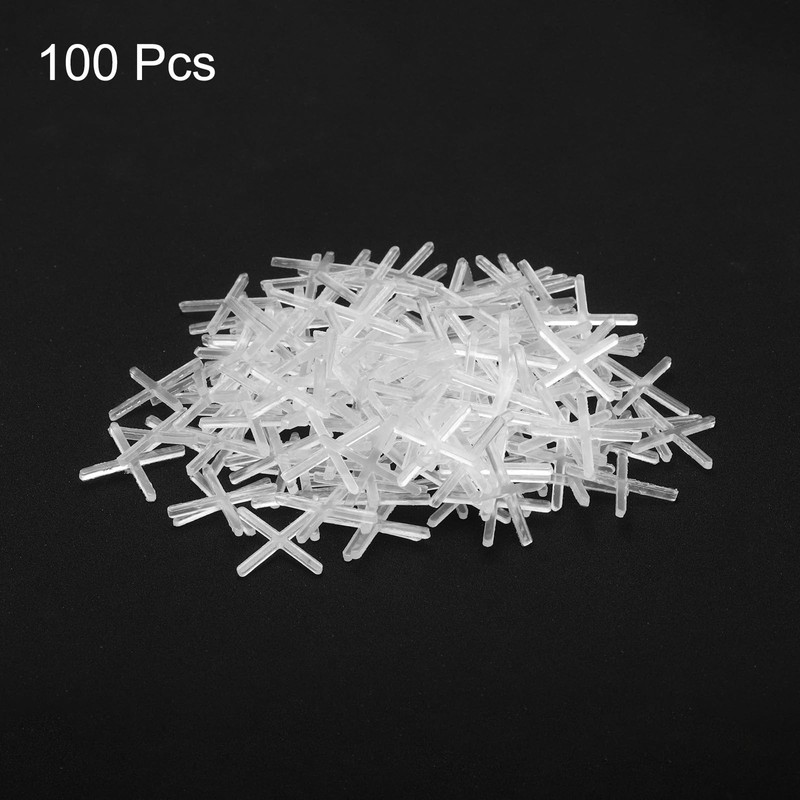 HARFINGTON 100pcs Tile Spacers 1.5mm Hard Plastic Cross Tiles Leveler