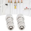 2Pcs Ferrule Compression Fitting Bulkhead Connector 2‑Touch Straight 304 Stainless