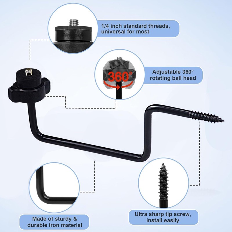 Sexoeie 7 Pcs Trail Camera Mount with 360-Degree Camera Head,Hunting