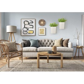 Dahey 2 Packs Metal Wall Planter with Artificial Plants, Farmhouse Wall Decor Hanging Wall Vase Boxs Galvanized Flowers Holder for Country Rustic Home Wall Decor, White