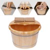 Wooden Foot Basin with Massager - Solid Cedar Wood Foot