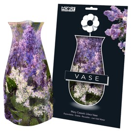 MODGY Expandable Vases for Flowers, Plastic Decorative Modern Foldable Flower Vase for Centerpieces, Wedding Dining Table Decor, Living Room, Bathroom, Office, Mary Cassatt Lilacs
