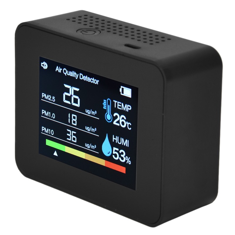 8 in 1 Air Quality Monitor with Gravity Sensor Carbon