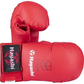 Hayashi TSUKI Karate Fist Guard with Thumb (WKF Approved) - Red, Size XL