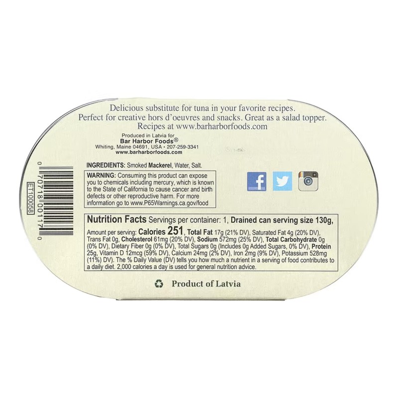 Bar Harbor - Mackerel Fillets Wild Smoked - Case of