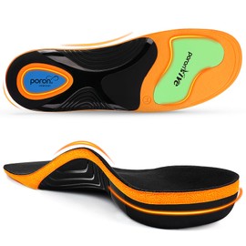 Ailaka Orthotic Insoles, High Arch Support Insoles for Men and Women, Comfortable Cushioning with Shock Absorbing Orthotic Inserts for Flat Feet and Heel Spurs(BK, S)