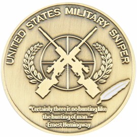 ARMY MARINE CORPS MILITARY SNIPER ONE SHOT ONE KILL 1.75"  CHALLENGE COIN