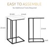 C Shaped Side Table Set of 2, Marble End Table