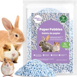 mini&moe RABIT Bedding Guinea Pig Bedding Paper Pellet Bedding: Odor Control & Moisture Absorbent Natural Paper Pellet Bedding - for Small Animal Guinea Pigs, Rabbits,Hamsters Bedding 3.96lb