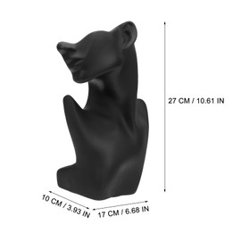 iplusmile Jewelry Necklace Display Stand: Mannequin Necklace Earring Set Display Stand - Resin Boutique Bust Holder Organizer for Show Pendant, Necklace, Earrings (Black)