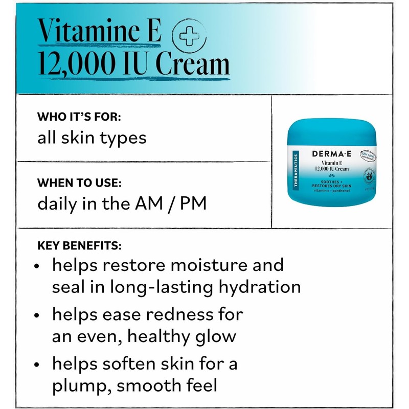 DERMA E Deep Moisturizing Formula, Vitamin E 12,000 IU Cream,