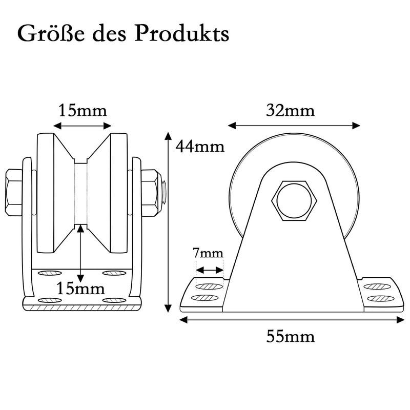 KCNOFNC 32 mm pulley steel cable, V type pulley for