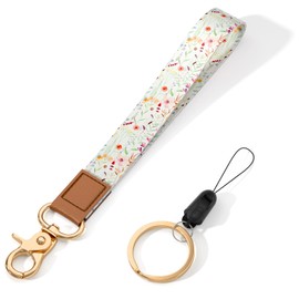 ZAXMEY Wrist Lanyard for Keys, Cute Wrist Strap Lanyard, Key Chain Holders, Wristband Key Chain, Key Wrist Straps, Car Key Holder for Men and Women, Small Flower