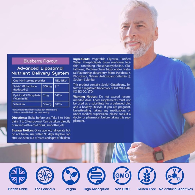WELL ACTUALLY Liposomal Glutathione 500mg (50 Servings - 250ml) High