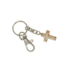 N145 - Jasper Gemstone Cross Charm Keyring Hanging Protection & Good Luck Handmade by Jeannieparnell