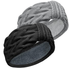 Women's Winter Headband, Women's Headband Winter, Hair Band, Elastic Headband, Knitted Headscarf, Pack of 2, Adult Women Sports Headband, Daily Wear (Dark Grey and Light Grey)
