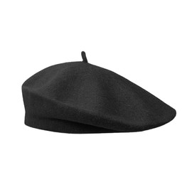 GIDWRIY Beret Women's Beret, Plain Beret, Women's Wool, Beret Artist, Classic, Basque Fashion, Artist Hat, Beret Hat with Cashmere, Beret French, French Hat Barrett, black