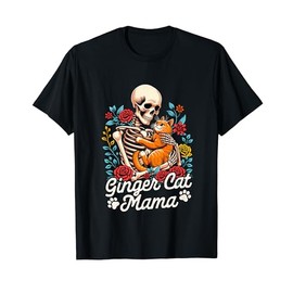 Ginger Cat Mom Ginger Lady Orange Skeleton Ginger Cat Mama T-Shirt
