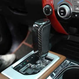 TOYCIDFG Car Gear Shifter Knob Cover Trim fit for Toyota Tundra Sequoia 2014-2021, Carbon Fiber Style Car Decoration Accessories