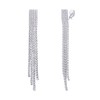 QUKE Chandelier Tassel Clip On Earrings Cubic Zirconia Crystal Long
