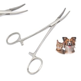 OdontoMed2011 Professional Stainless Steel Hemostat Forceps Scissors Ear Hair Clamp Pulling Shears Plier Trimmer Accessories Curved Silver