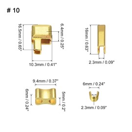 uxcell 4Sets Zipper Repair Kits, #10 Retainer Box & Insertion Pins, Top & Bottom Stops, Slider Retainers for Bags Coats Zippers Replacing, Gold Tone
