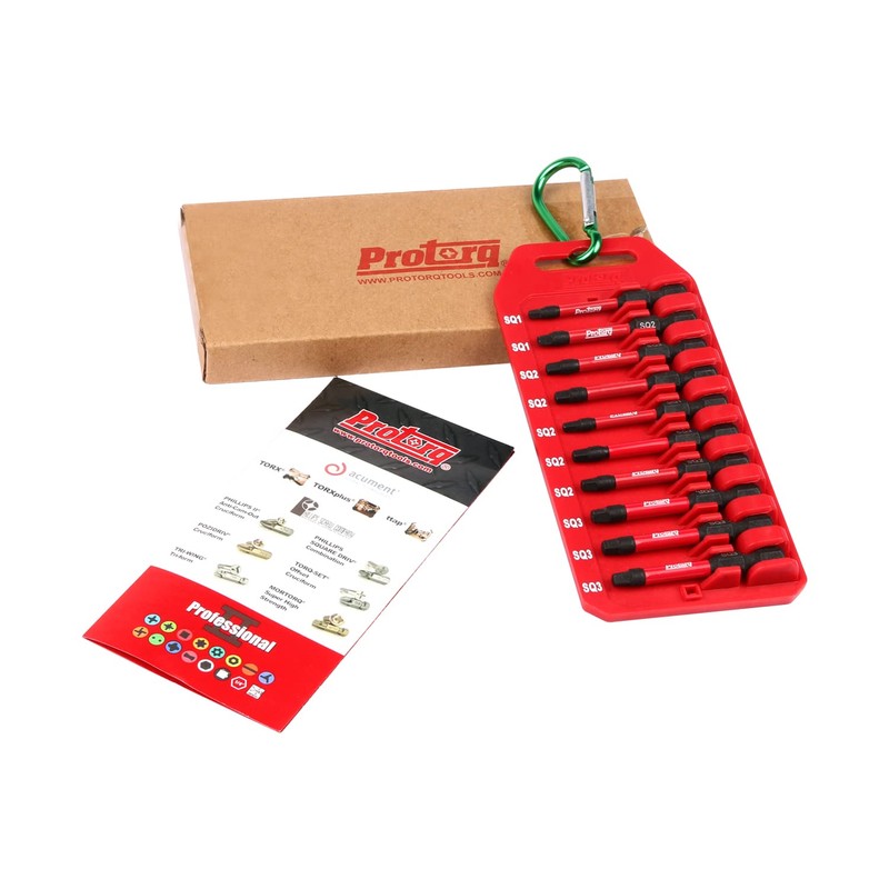 Protorq Impact Bit set, SQ 2inch w/Clip