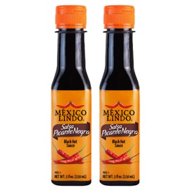 Mexico Lindo Picante Negra Hot Sauce Display, 5 fl oz, Pack of 2
