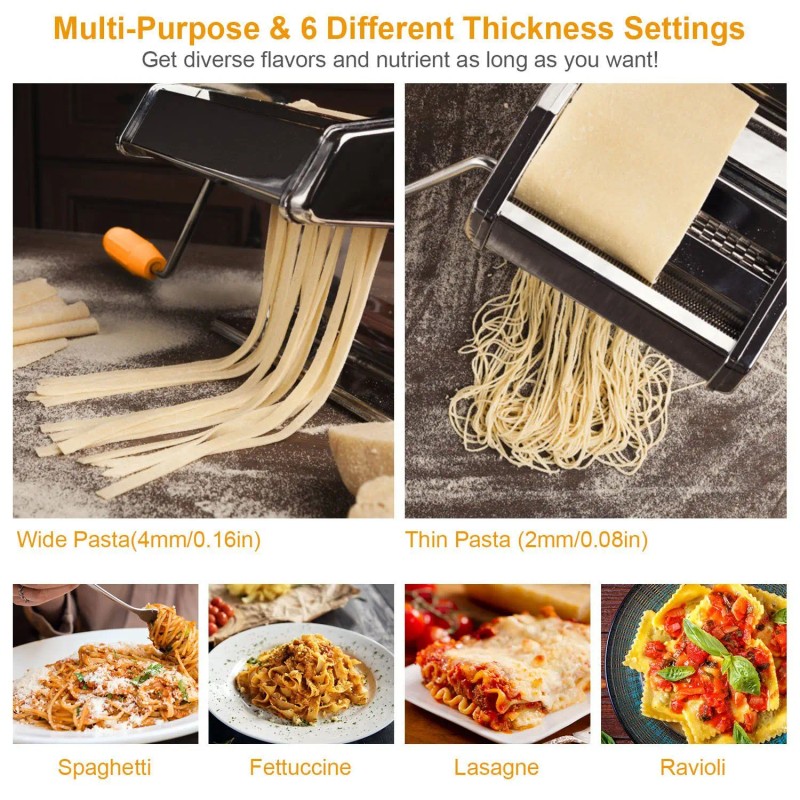 Silver Fettuccine Noodle & Pasta Maker Roller Machine Toolcolor: Silver